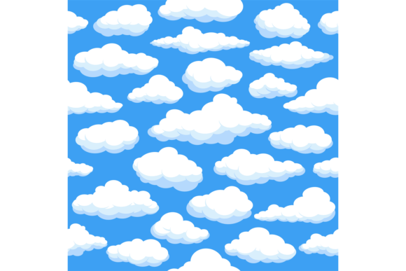 Download Fluffy Clouds Seamless Pattern. Cartoon - Seamless Collection