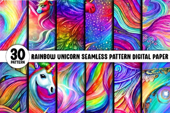 Download Rainbow Unicorn Seamless Pattern - Seamless Collection