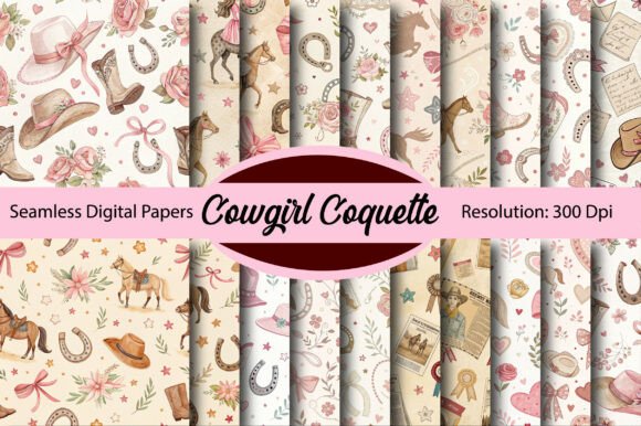 Download Cowgirl Coquette Seamless Digital Paper - Seamless Collection