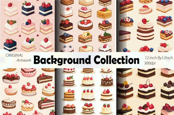 Download Cute Sweet Cake Seamless Background Art - Seamless Collection