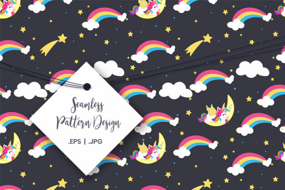 Download Sleeping Unicorn Seamless Pattern - Seamless Collection