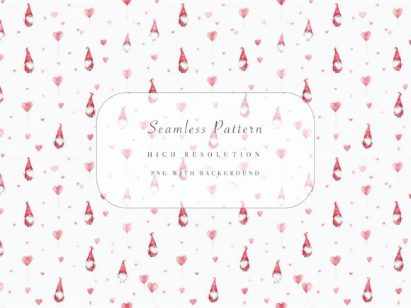 Download Valentine Gnome Seamless Pattern PNG - Seamless Collection