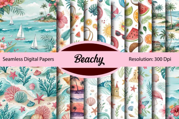 Download Beachy Seamless Digital Paper - Seamless Collection