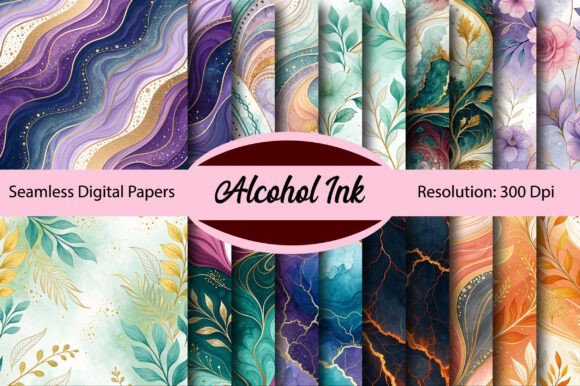 Download Alcohol Ink Seamless Digital Paper - Seamless Collection