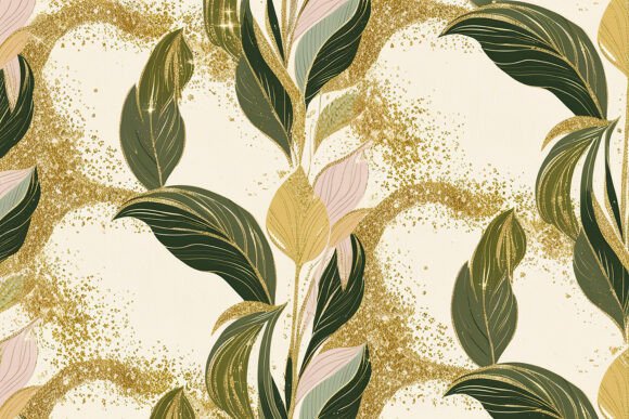 Download Gold Leaves Seamless Pattern Background - Seamless Collection