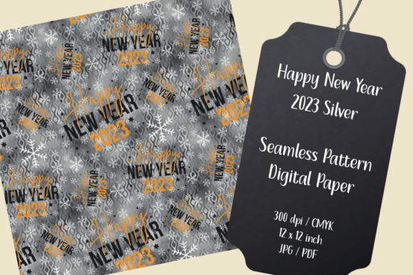 Download Silver New Year 2023 Seamless Pattern - Seamless Collection