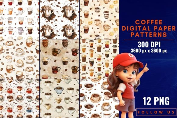 Download Coffee Digital Paper Patterns - Patterns Collection