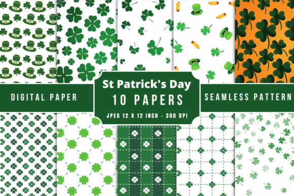Download St Patrick's Day Digital Papers Patterns - Patterns Collection