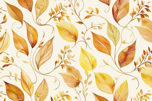 Download Gold Leaves Seamless Pattern Background - Seamless Collection