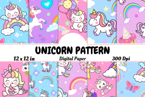 Download UNICORN SEAMLESS PATTERN - DIGITAL PAPER - Seamless Collection