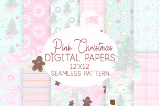 Download Pink Christmas Digital Paper Seamless Patterns - Patterns Collection