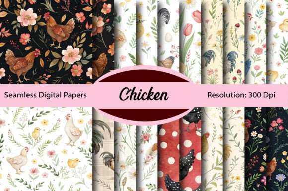 Download Chicken Seamless Digital Paper - Seamless Collection