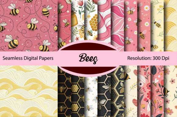 Download Bees Seamless Digital Paper - Seamless Collection