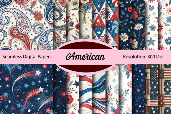 Download American Seamless Digital Paper - Seamless Collection