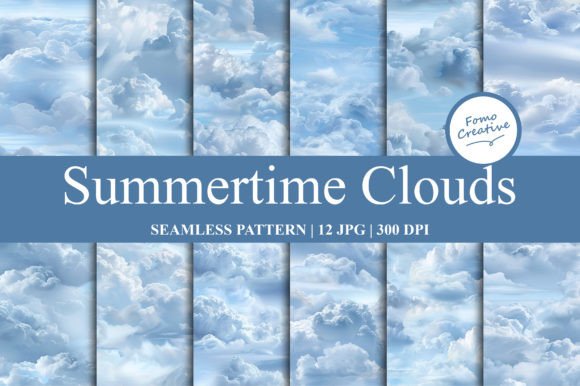 Download Summertime Clouds Seamless Pattern - Seamless Collection