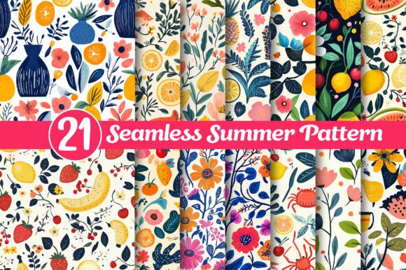 Download Seamless Botanical Summer Pattern - Seamless Collection