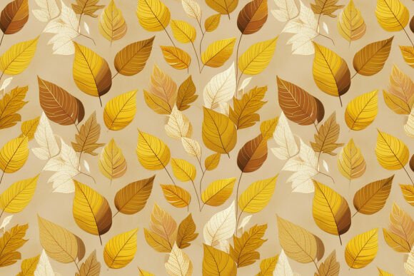 Download Gold Leaves Seamless Pattern Background - Seamless Collection