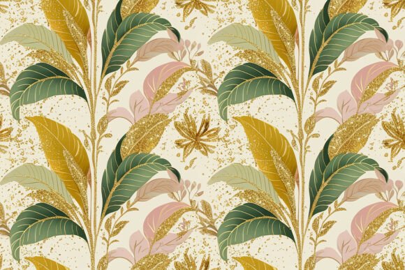 Download Gold Leaves Seamless Pattern Background - Seamless Collection