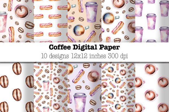 Download Coffee Digital Paper Pack, JPG, Patterns - Patterns Collection