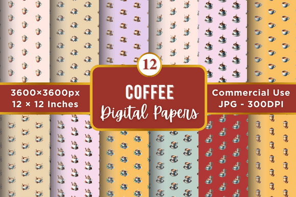 Download Coffee Digital Paper Patterns - Patterns Collection