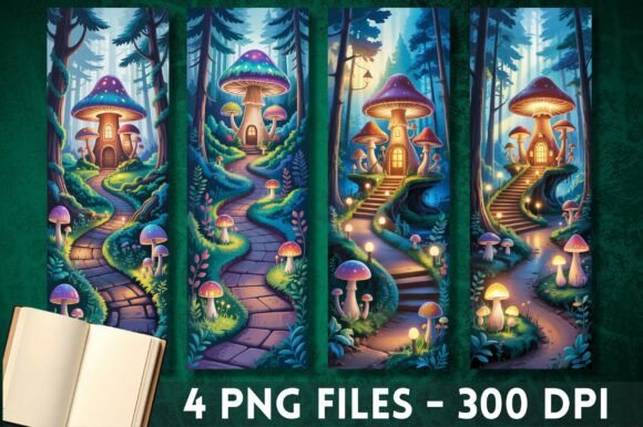 Download Fantasy Mushroom House Woodland Bookmark - Fantasy mushroom Collection