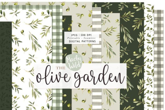 Download Olive Garden Seamless Watercolor Pattern - Seamless Collection