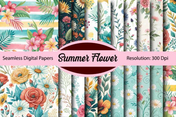 Download Summer Flower Seamless Digital Paper - Seamless Collection