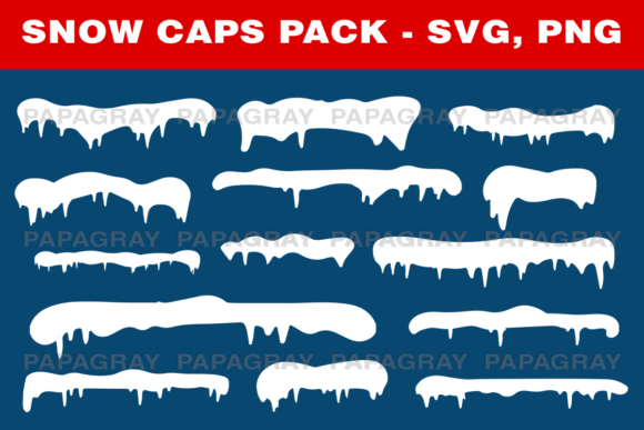 Download Snow Caps SVG Vector Pack - 15 Designs - Snow Collection