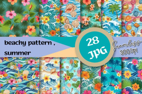 Download Beachy Seamless Pattern ,Summer Pattern - Seamless Collection