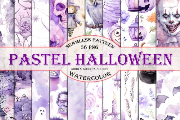 Download Pastel Halloween Seamless Pattern Bundle - Seamless Collection